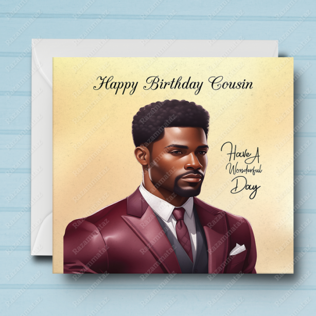 Black Man Birthday Card D
